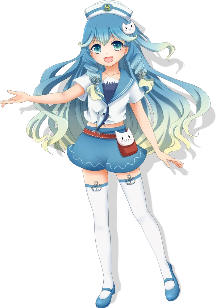ご当地VTuber 七海波音の全身イラスト